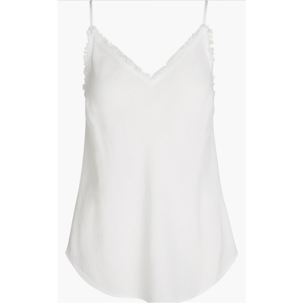 NWT Cloth & Stone White Frayed Cami Top